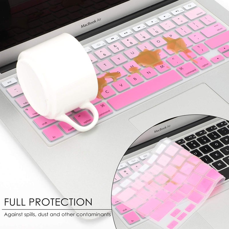 Allinside Pink Ombre Keyboard Cover Skin for MacBook Pro 13" 15" 17" (2015 or Older Version), MacBook Air 13" A1369/A1466, Older iMac Wireless Keyboard MC184LL/B - Image 5
